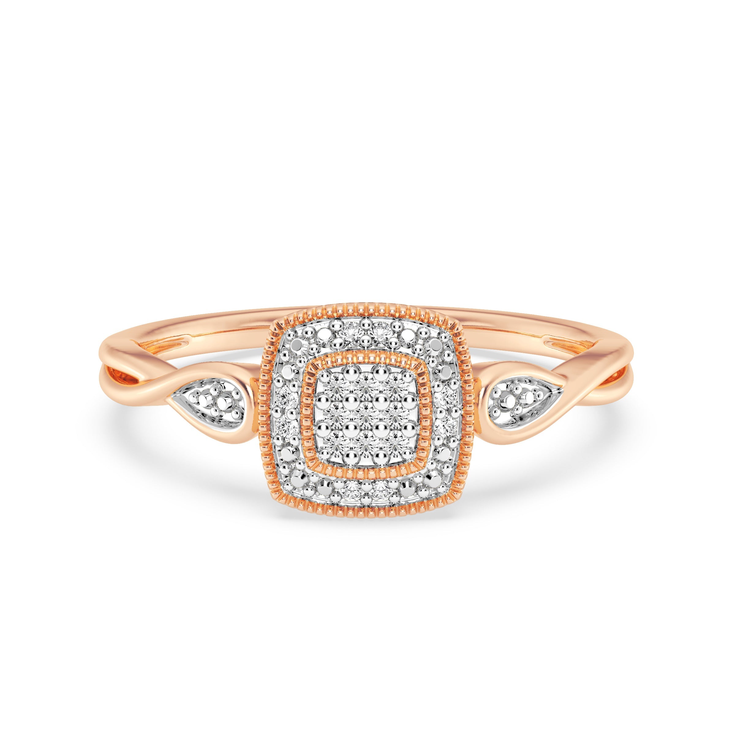 9ct Rose Gold Ladies Diamond Cluster Engagement Ring The_Diamond_box_South_Africa