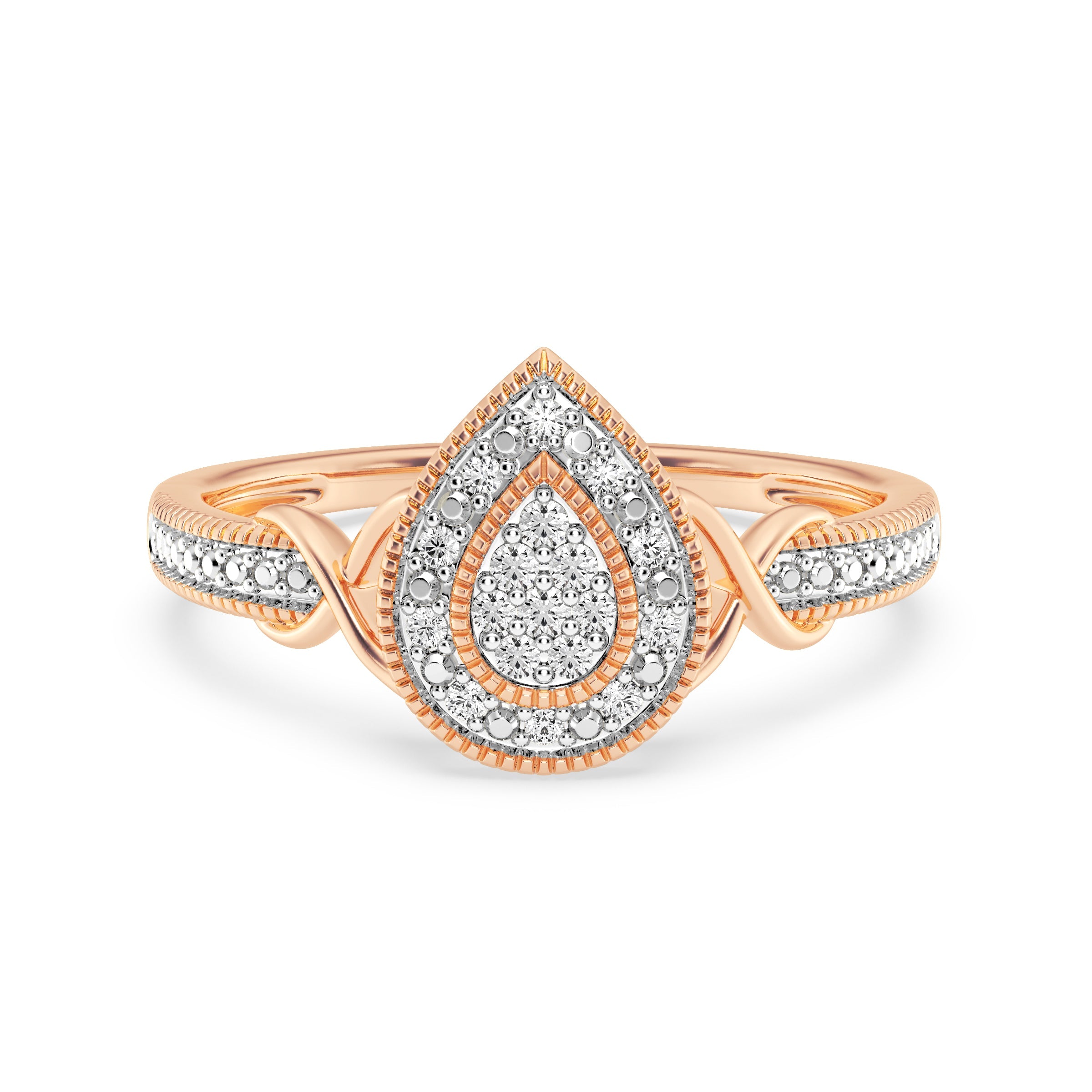 9ct Rose Gold Ladies Diamond Cluster Engagement Ring - 632JWR - RG The_Diamond_box_South_Africa