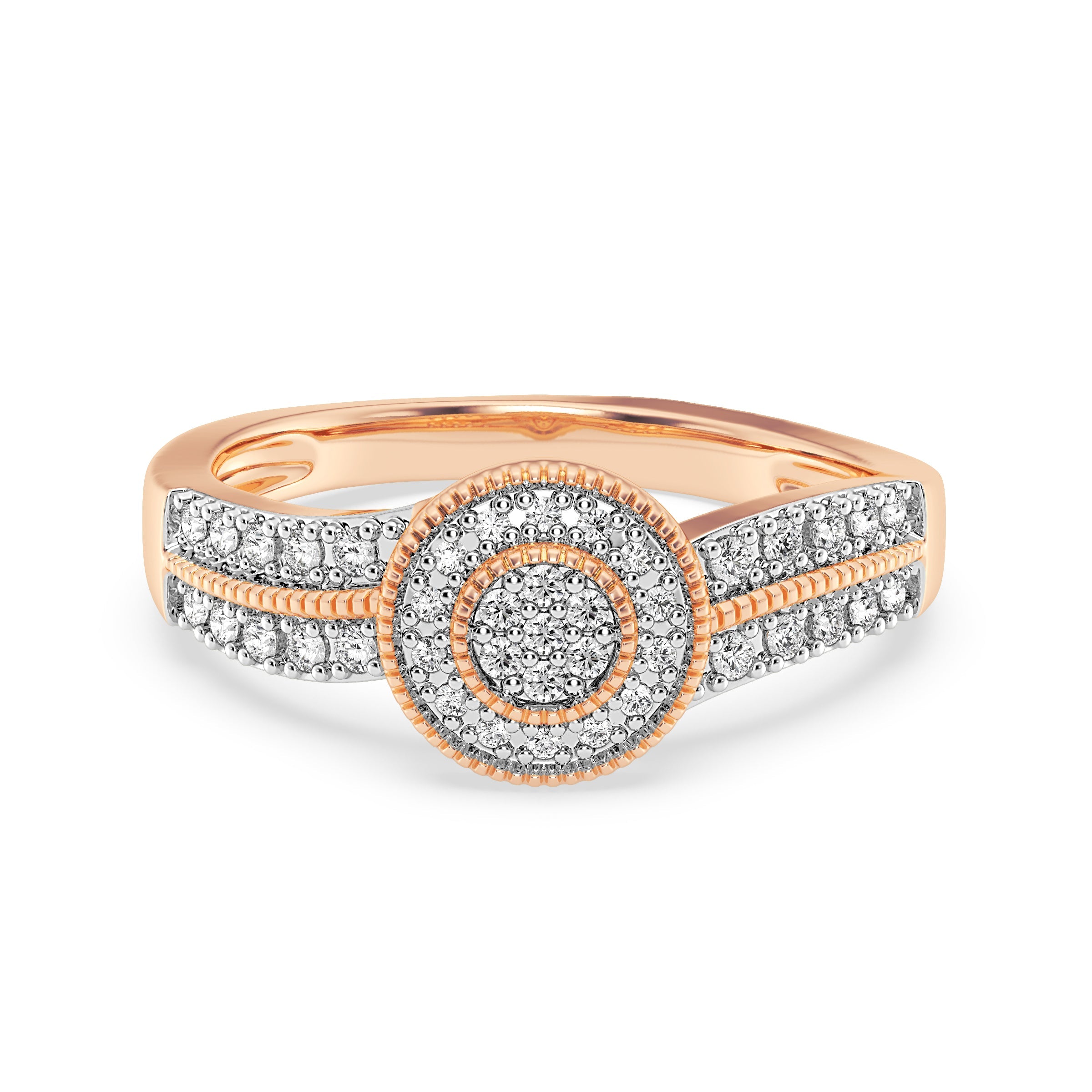 9ct Rose Gold Ladies Diamond Cluster Engagement Ring - 634JWR - RG The_Diamond_box_South_Africa