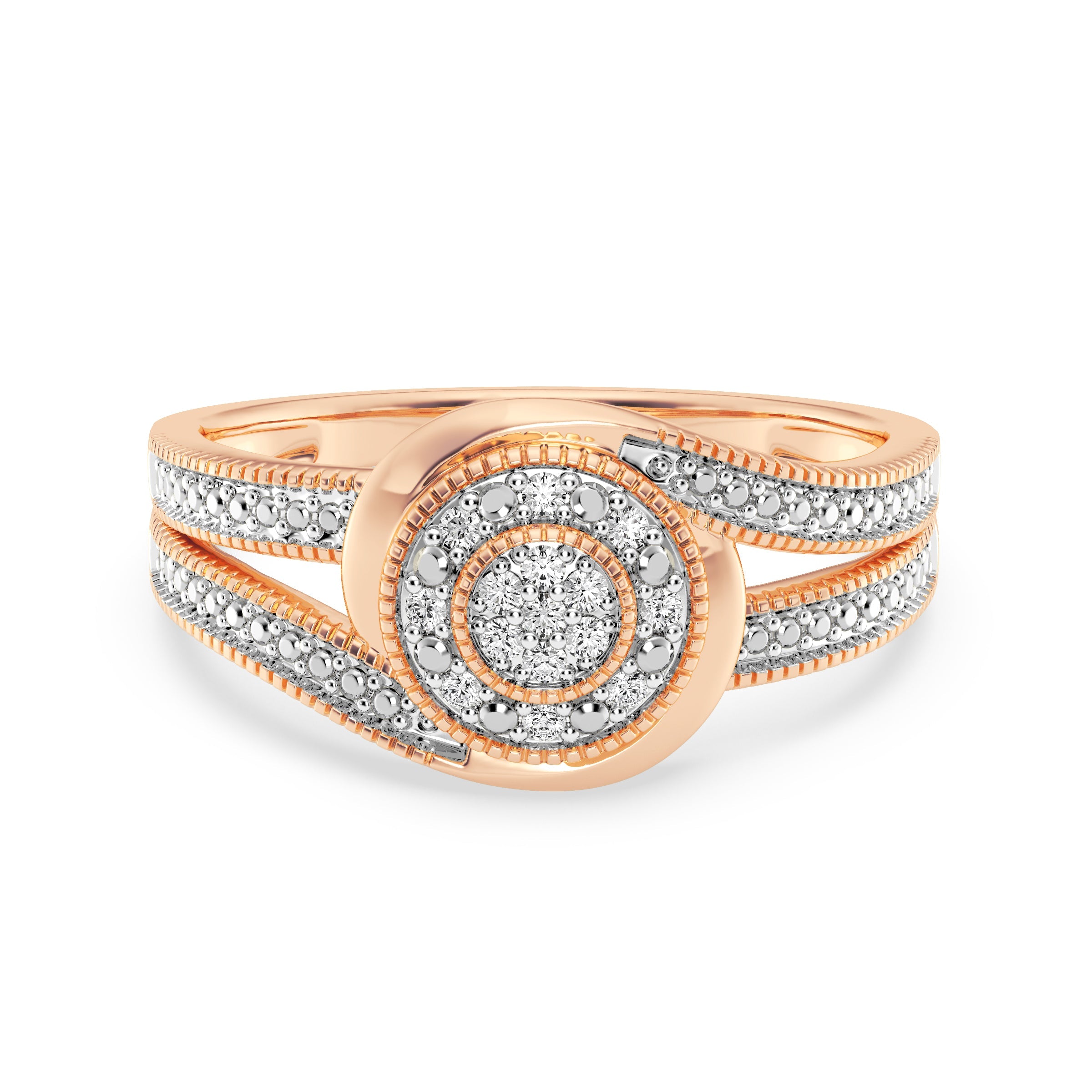 9ct Rose Gold Ladies Diamond Cluster Engagement Ring - 636JWR - RG The_Diamond_box_South_Africa
