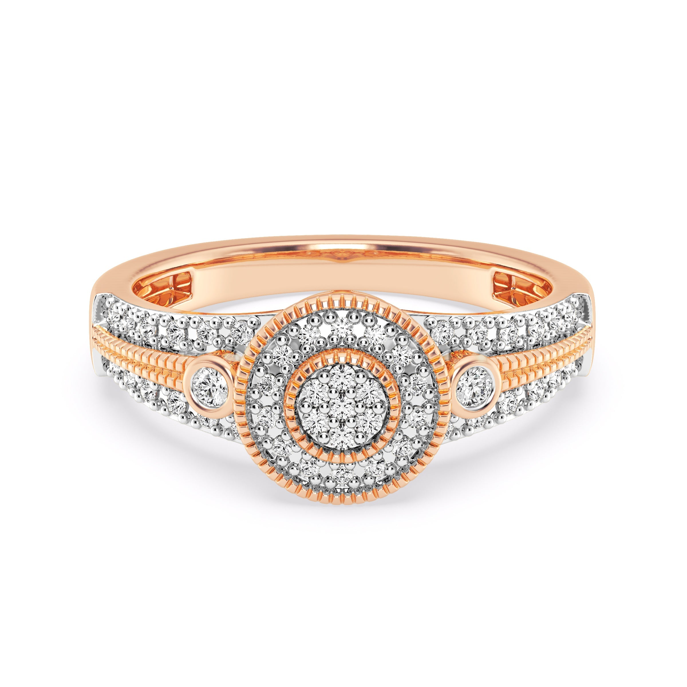 9ct Rose Gold Ladies Diamond Cluster Engagement Ring - 639JWR - RG The_Diamond_box_South_Africa