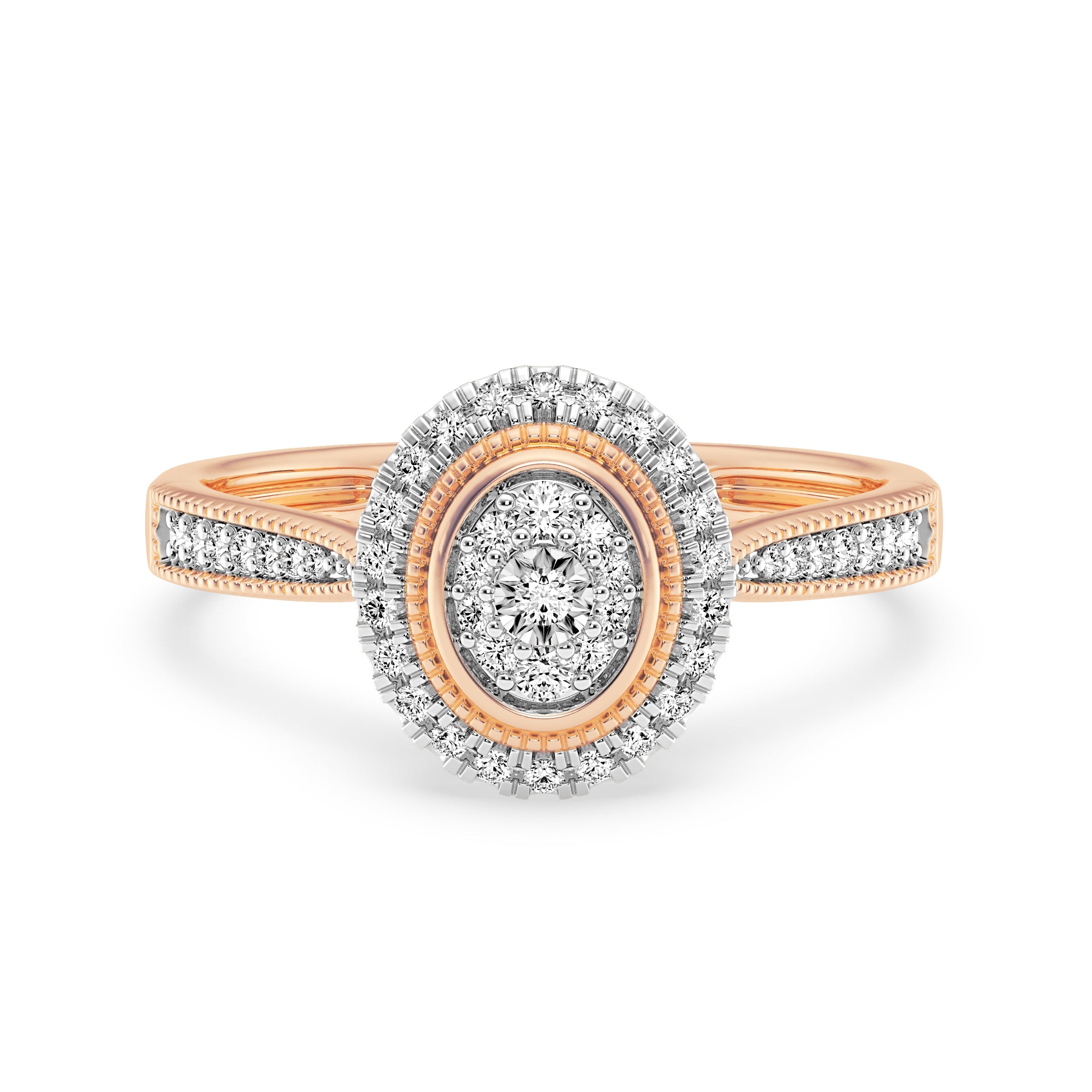 9ct Rose Gold Ladies Diamond Cluster Engagement Ring - 616JWR - RG The_Diamond_box_South_Africa