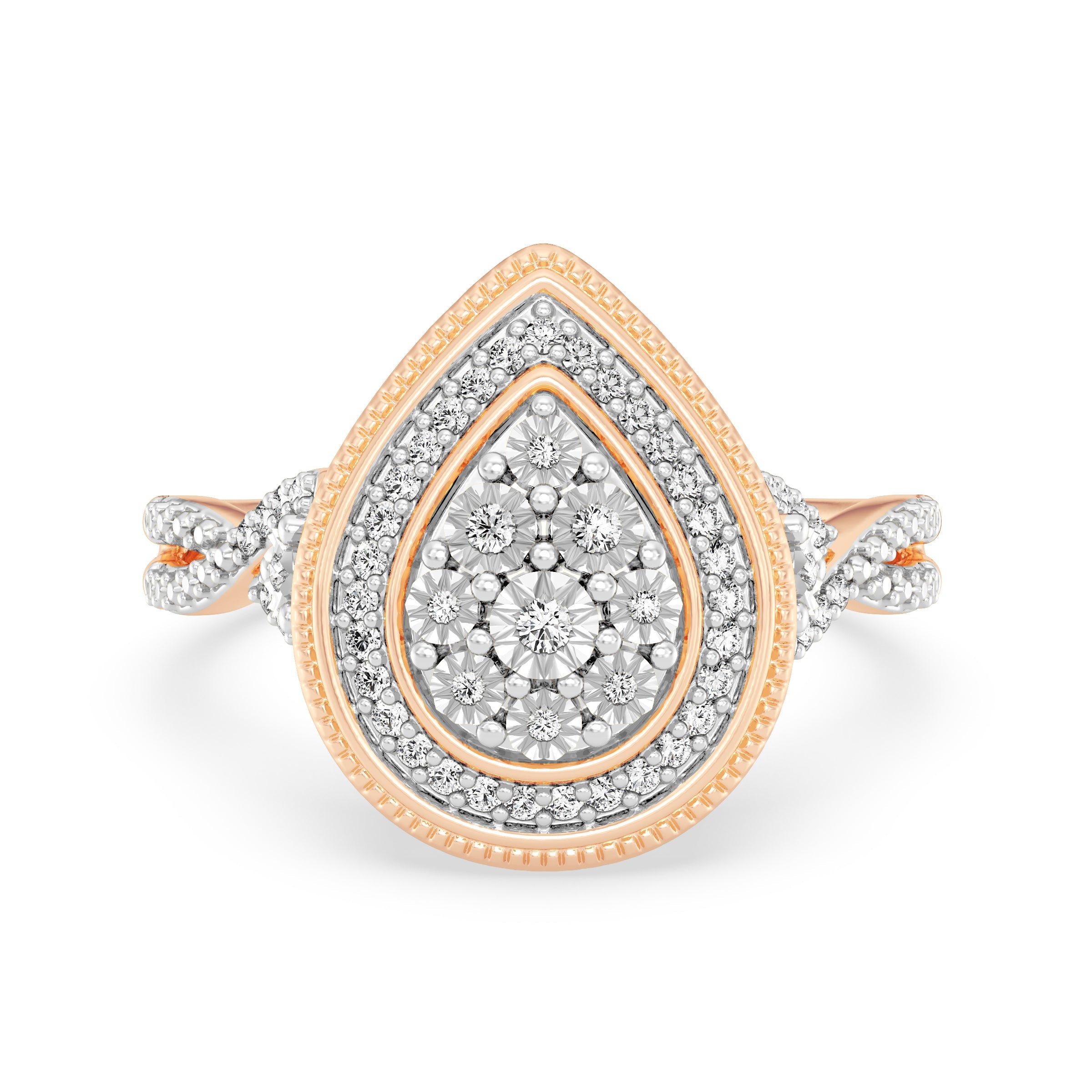 9ct Rose Gold Ladies Diamond Cluster Engagement Ring - 605JWR - RG The_Diamond_box_South_Africa