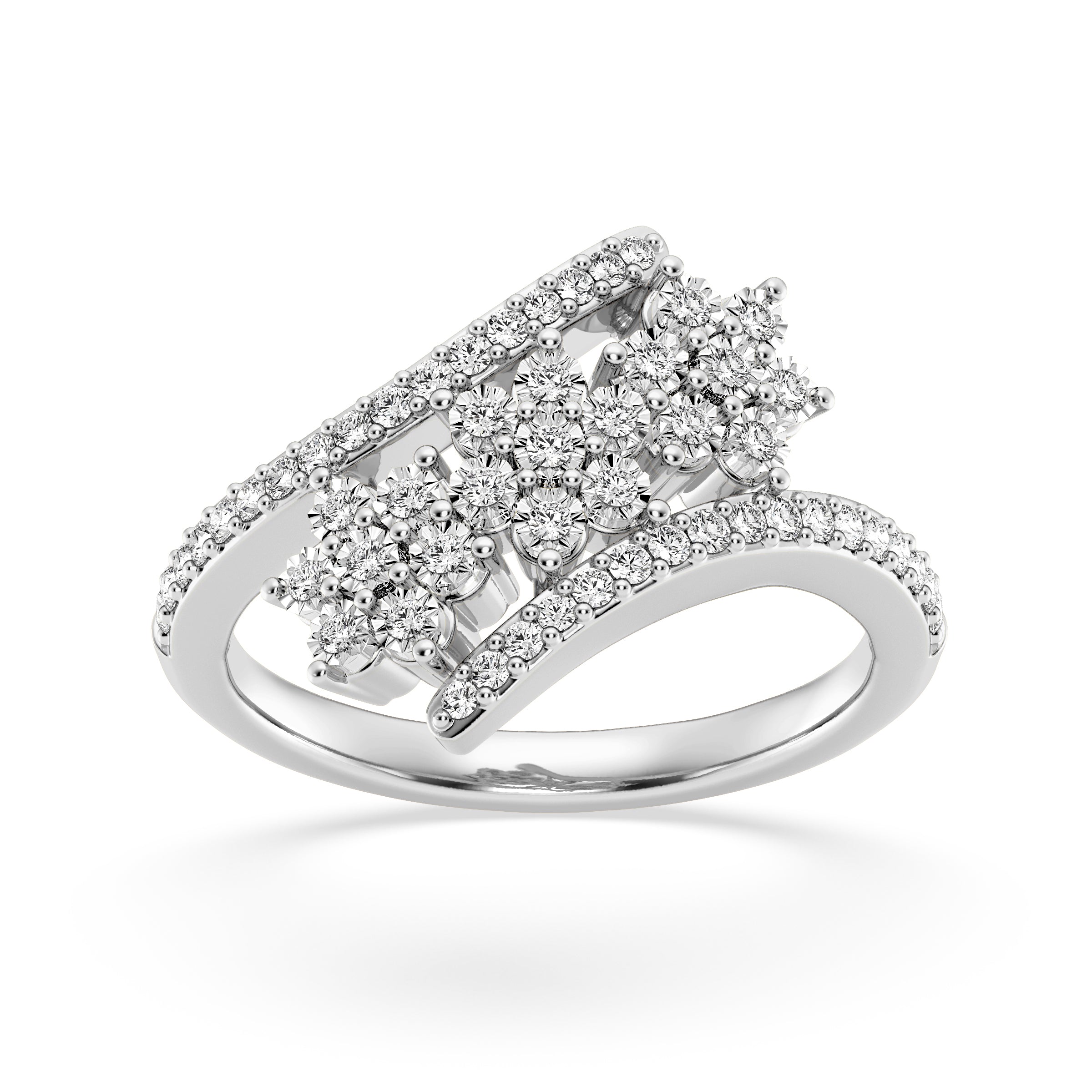 9ct White Gold Ladies Diamond Cluster Engagement Ring - 558JWR - WG The_Diamond_box_South_Africa