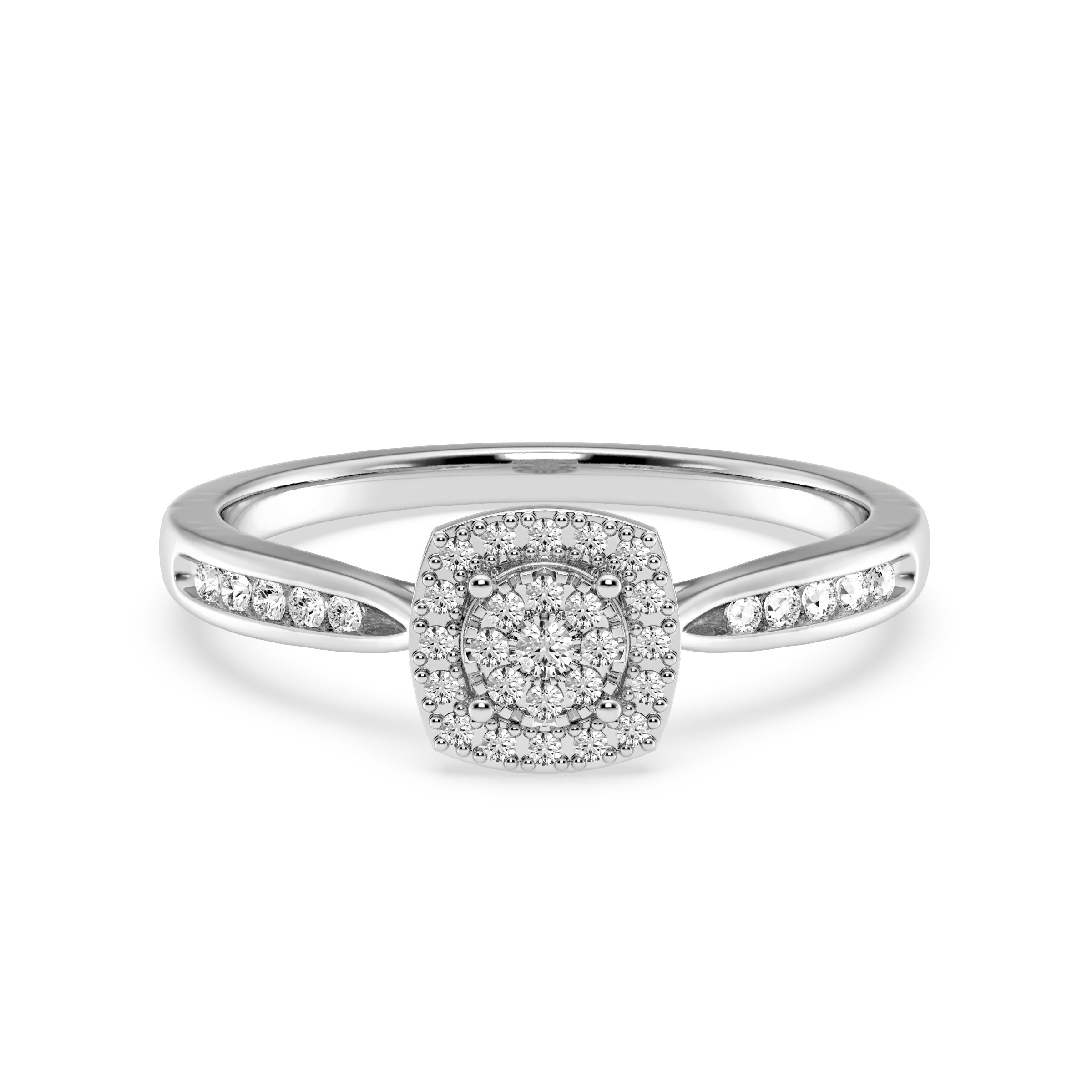 9ct White Gold Ladies Diamond Cluster Engagement Ring The_Diamond_box_South_Africa