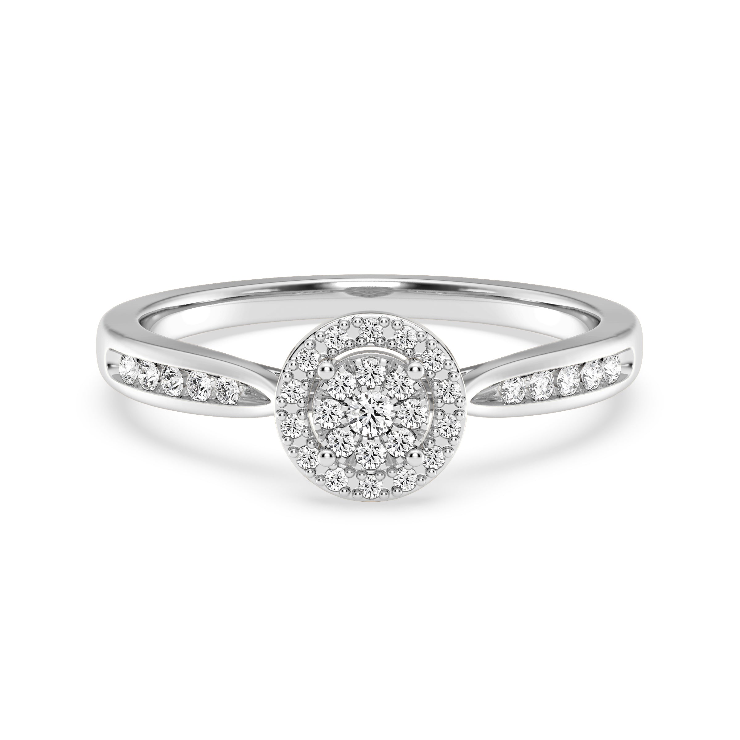9ct White Gold Ladies Diamond Cluster Engagement Ring The_Diamond_box_South_Africa