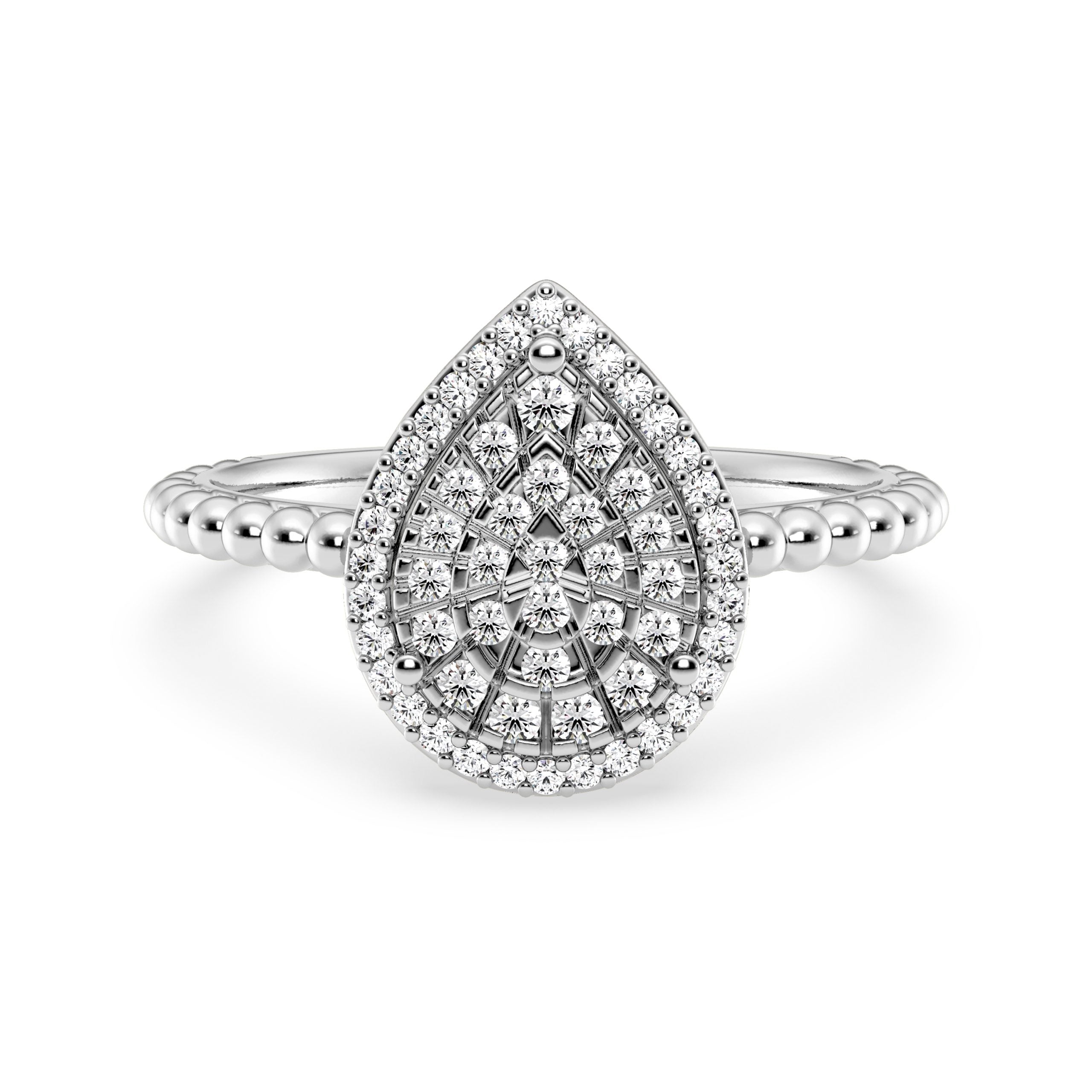 9ct White Gold Ladies Diamond Cluster Engagement Ring The_Diamond_box_South_Africa