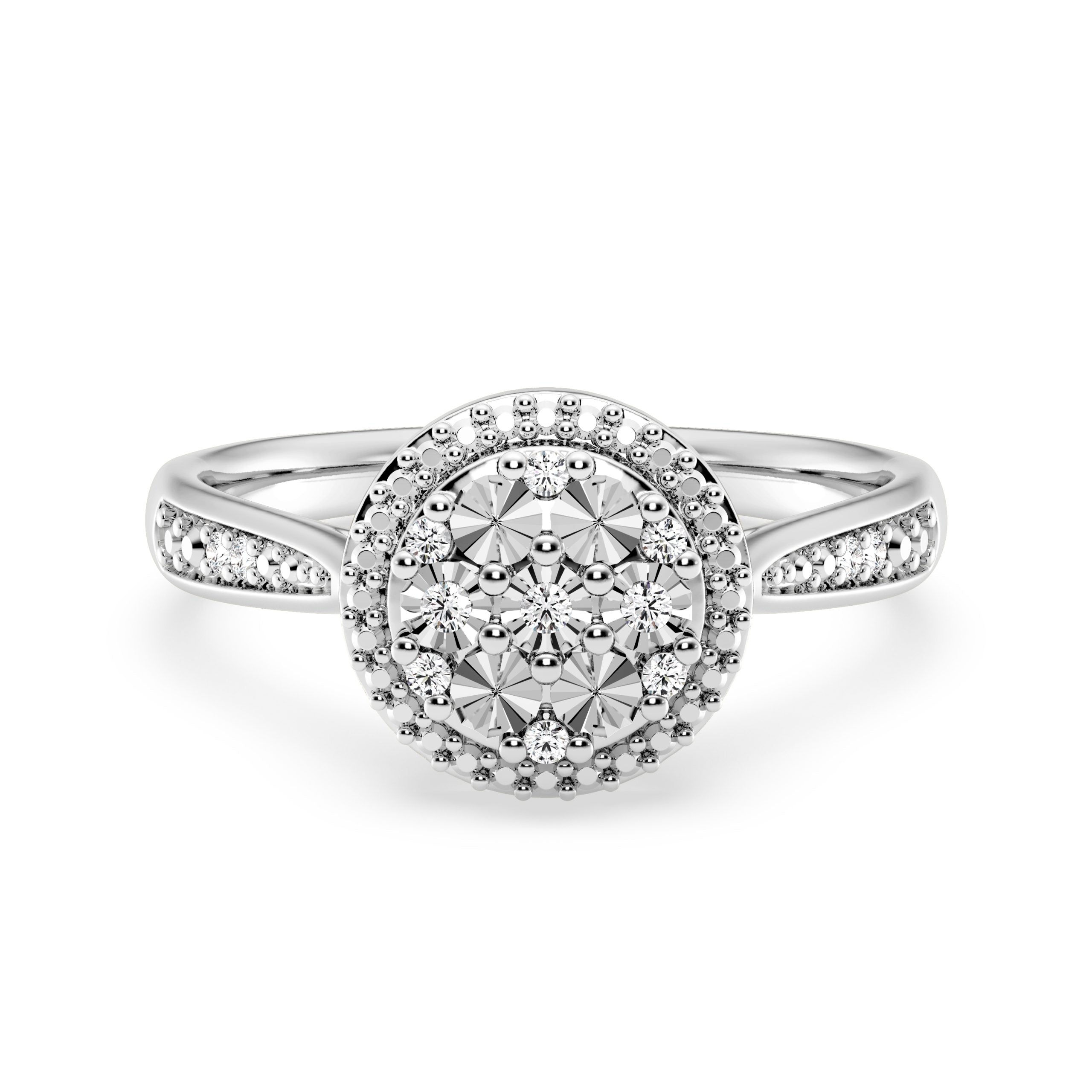 9ct White Gold Ladies Diamond Cluster Engagement Ring - 618JWR - WG The_Diamond_box_South_Africa