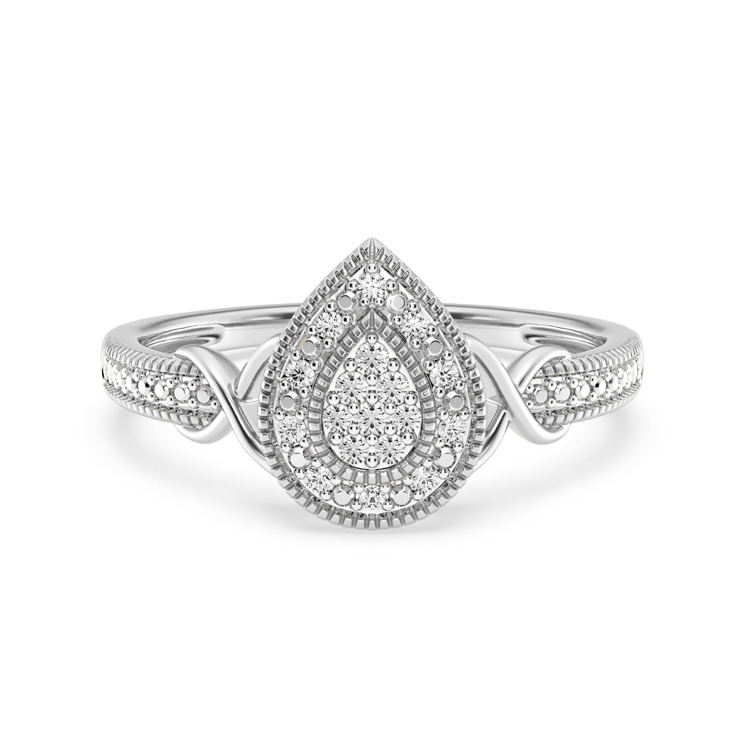 9ct White Gold Ladies Diamond Cluster Engagement Ring - 632JWR - WG The_Diamond_box_South_Africa