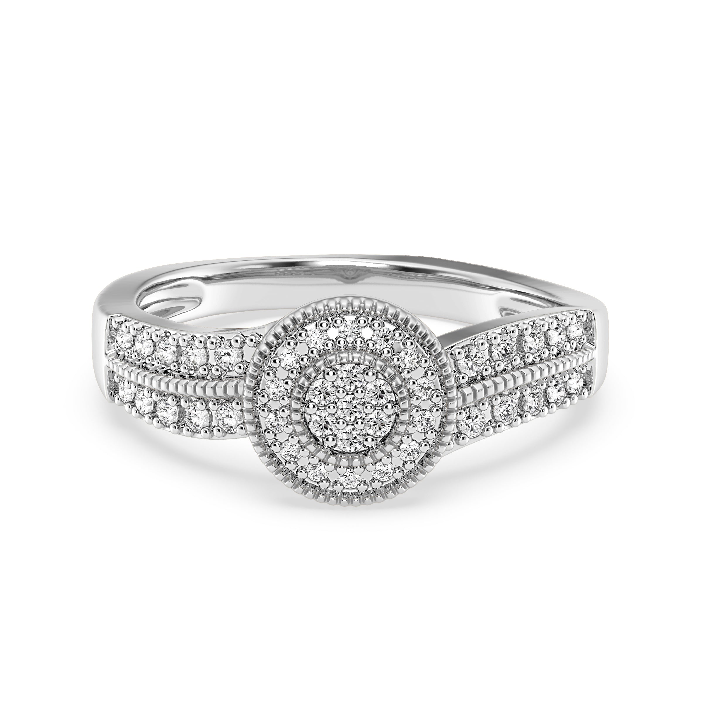 9ct Rose Gold Ladies Diamond Cluster Engagement Ring - 634JWR - WG The_Diamond_box_South_Africa