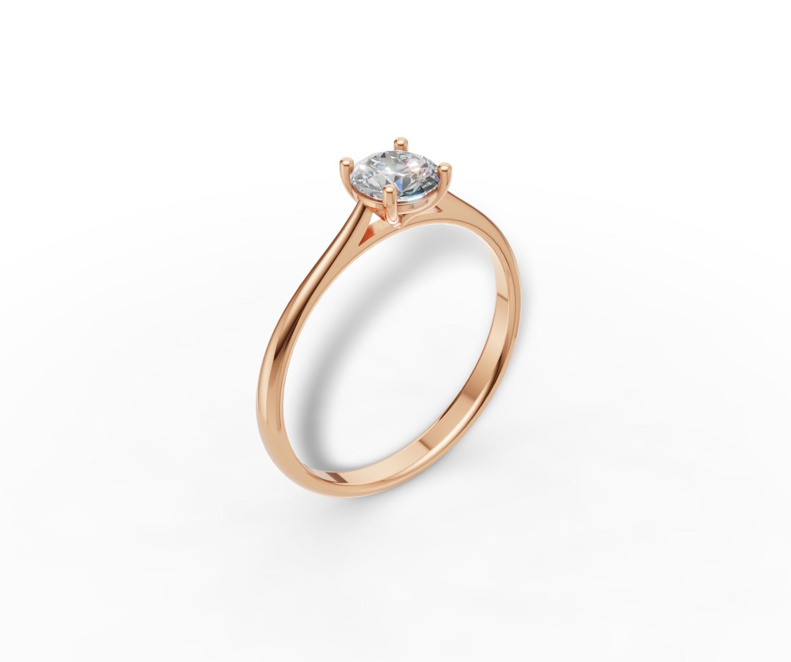 9ct Gold 1ct Round Cut Lab-Grown Diamond Engagement Ring