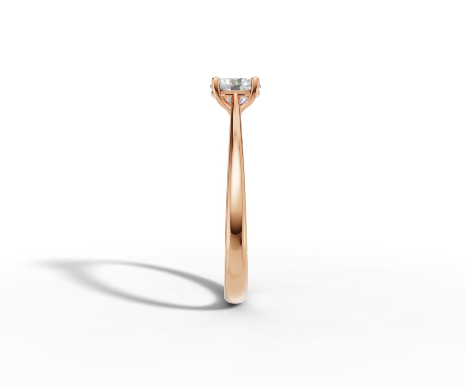 9ct Gold 1ct Round Cut Lab-Grown Diamond Engagement Ring