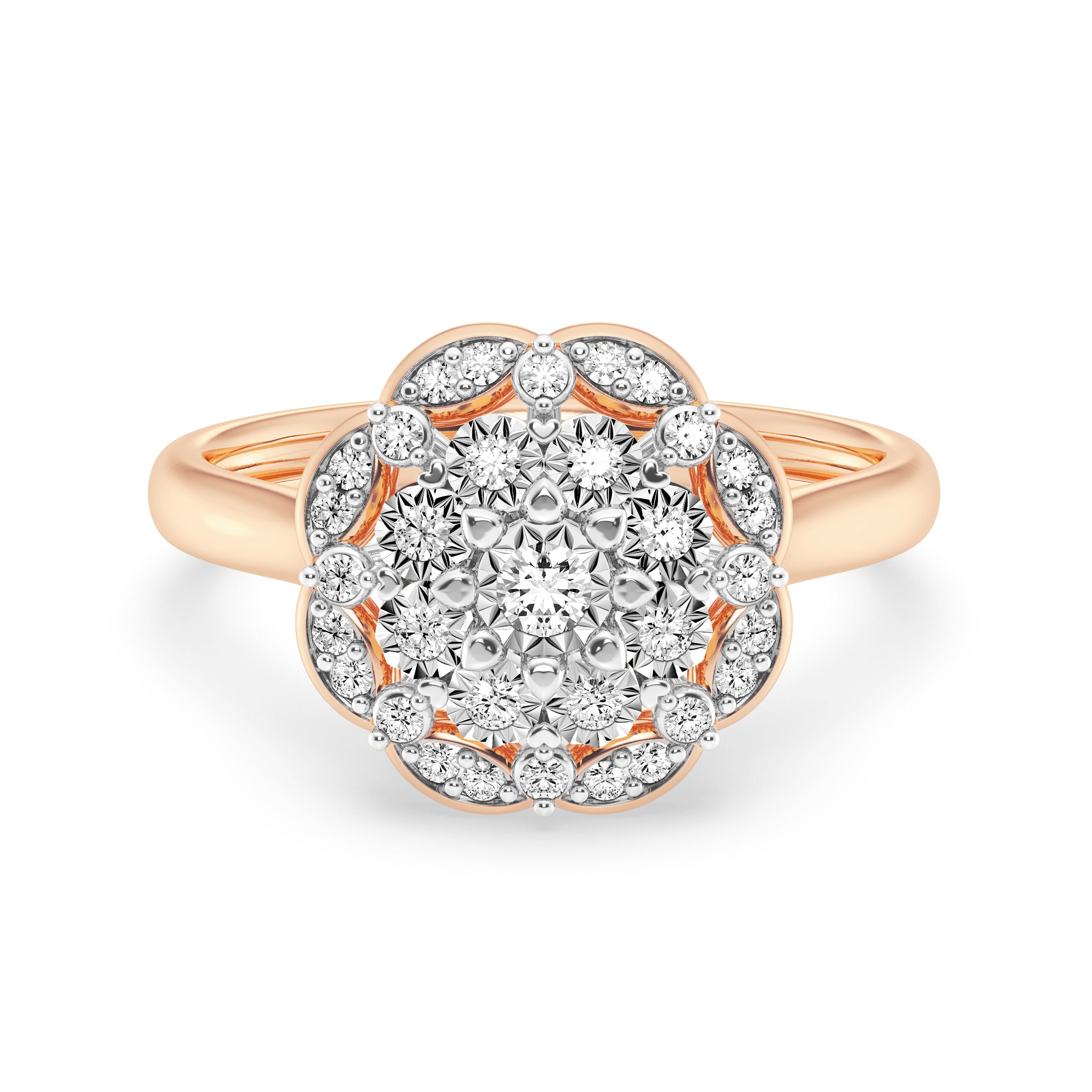 9ct Rose Gold Ladies 0,50ct Diamond Cluster Engagement  Ring The_Diamond_box_South_Africa