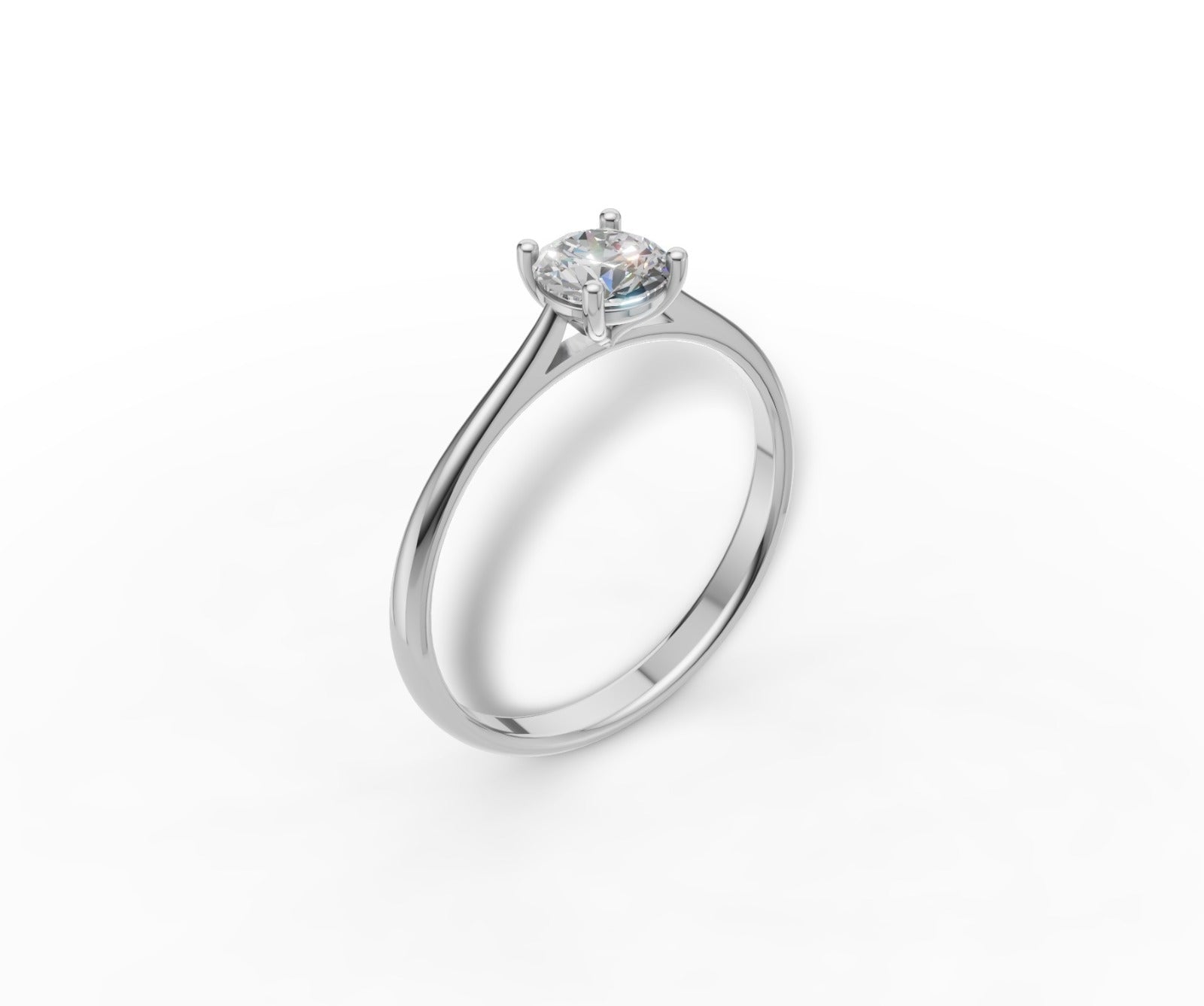 9ct Gold 1ct Round Cut Lab-Grown Diamond Engagement Ring