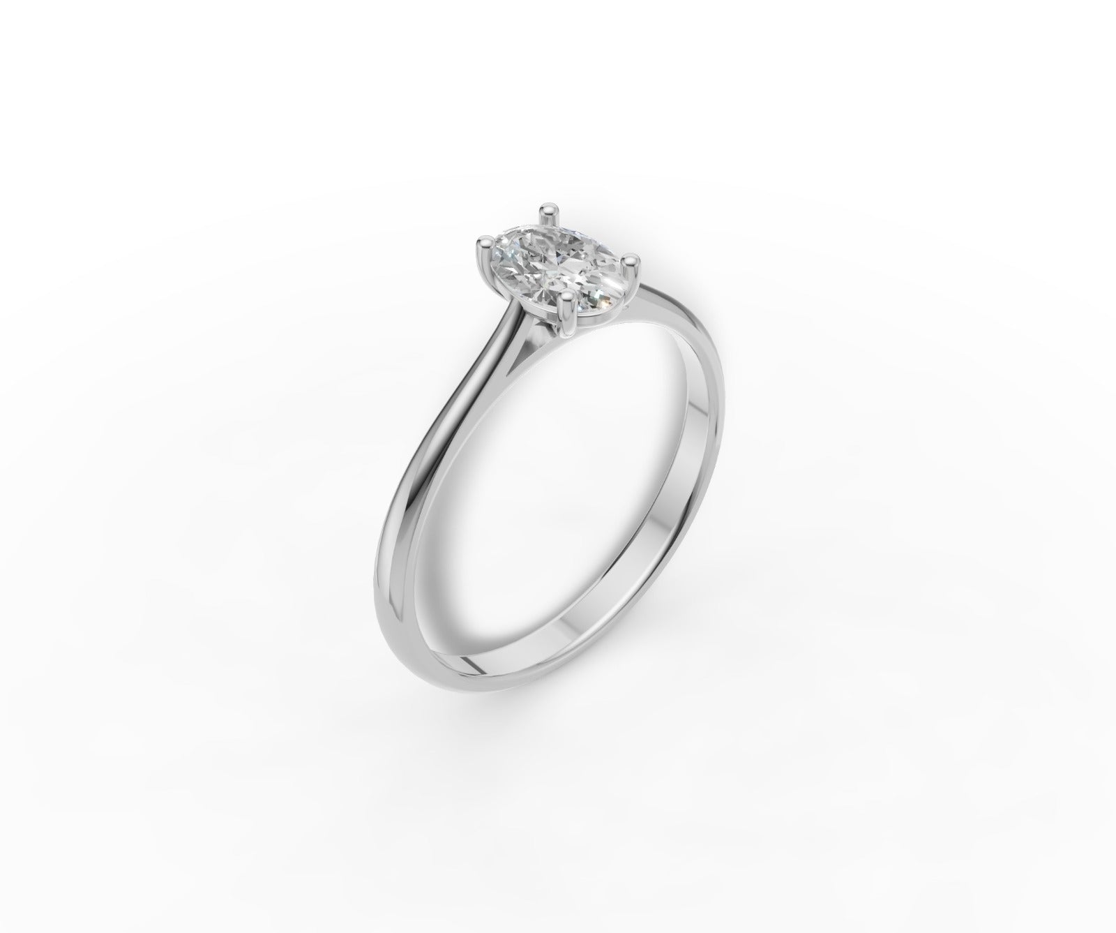 9ct Oval Cut 1ct Lab Grown Diamond Engagement Ring