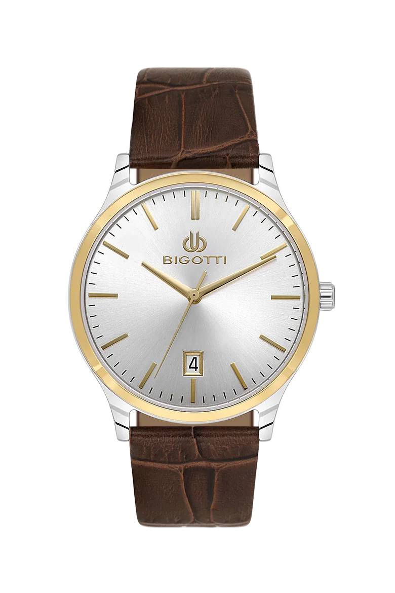 Bigotti Quotidiano Dark Brown Genuine Leather Watch for Men BG.1.10672-4