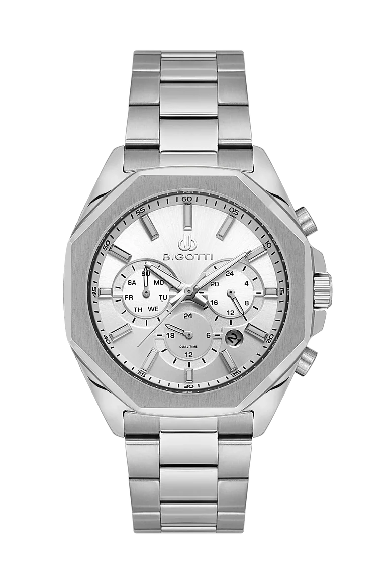 Bigotti Raffinato Silver Stainless Steel Watch for Men - BG.1.10687-1