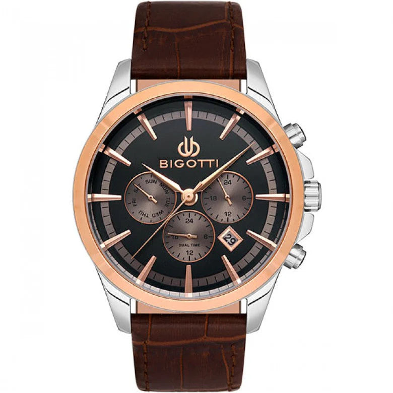 Bigotti Chronograph Black & Rose Gold Men’s Watch  - BG.1.10491-5