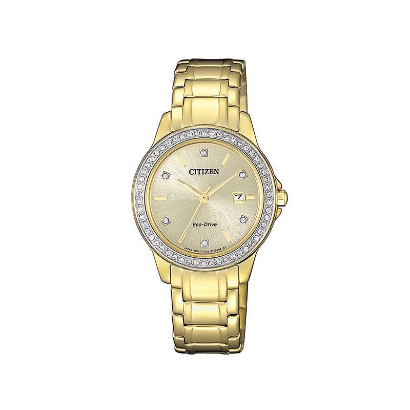 Citizen Eco-Drive Swarovski Gold Lds Watch - SUP448P1