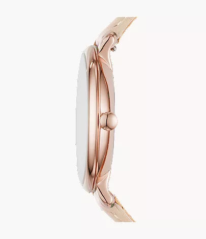 Fossil Jacqueline Rose Gold Women's Watch with Blush Leather Strap -  ES3988
