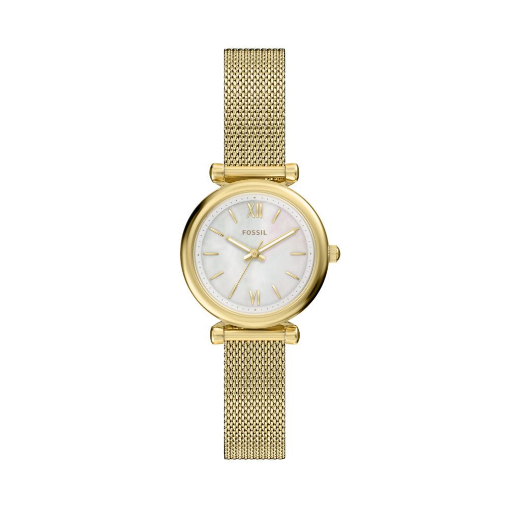 Fossil Carlie Fossil Carlie Mini Quartz White Dial Gold-Tone Mesh Watch - ES5462