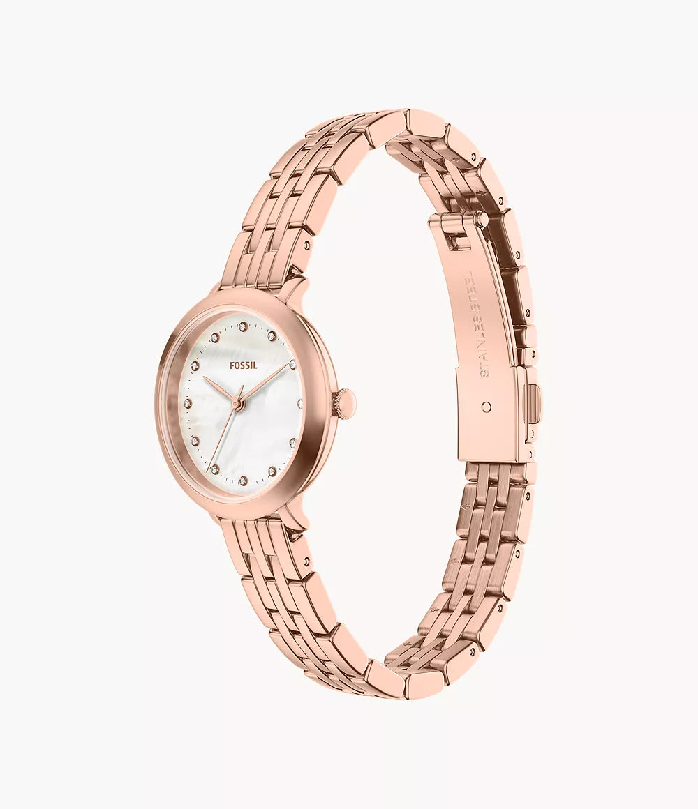 Fossil Women's Jacqueline Rose Gold-Tone Stainless Steel Watch - ES5502