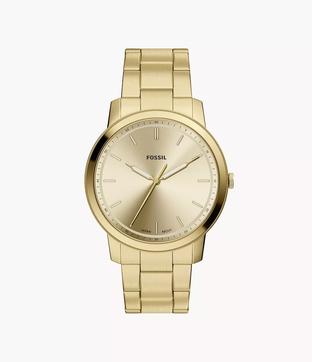 Fossil Minimalist Gold-Tone Stainless Steel Men's Watch - FS6181