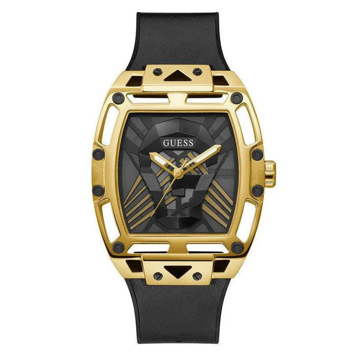 GUESS Mens Black Gold Tone Multi-function Watch  - GW0500G1