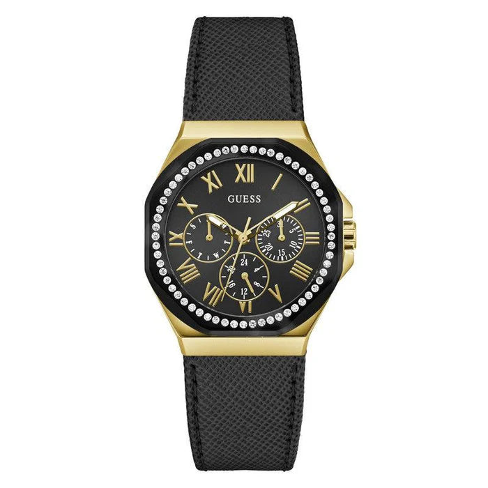 Guess Glaze Black Dial Multifunction Watch - GW0753L4