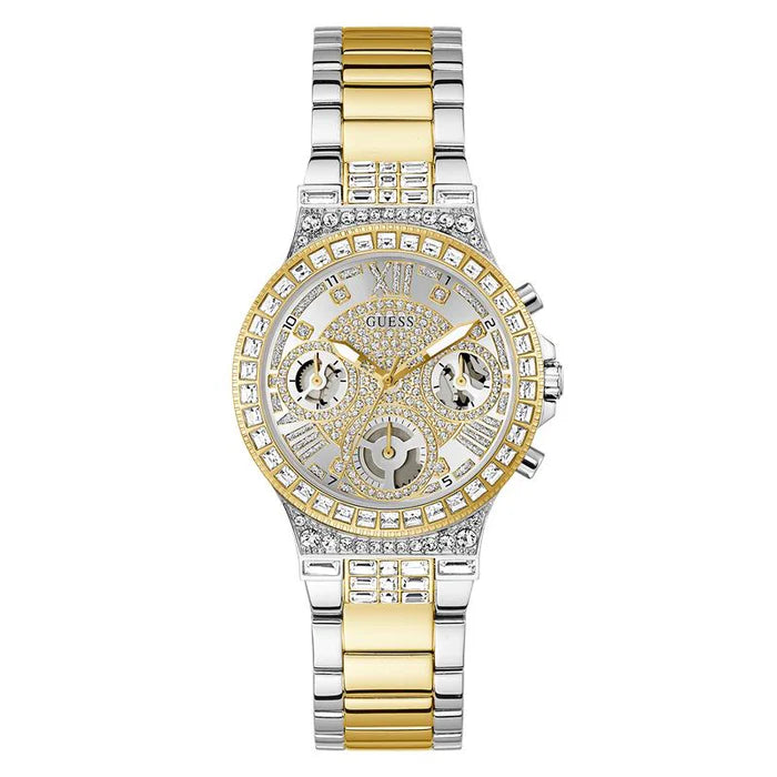 Guess Two-Tone Multifunction Crystal-Accented Stainless-Steel Watch -  GW0320L7