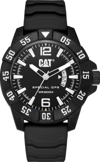CAT Special Ops 4 Men's Black Chronograph Watch with Silicone Strap -  K4.121.21.132