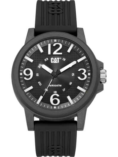 CAT Groovy Men's Black and White Watch with Black Silicone Strap -  LF.111.21.131