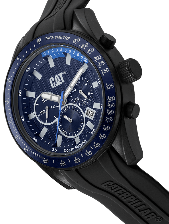 CAT Oceania Multi Men's Blue Multifunction Watch with Black Silicone Strap - LQ.169.21.626