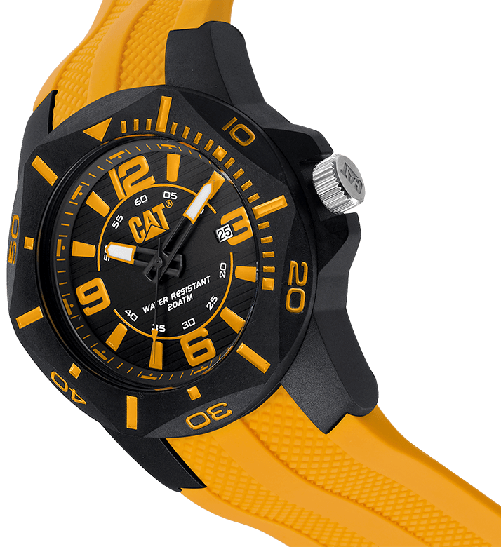 Catterpilar Diver Black Yellow Gents Watch -  LR.161.27.137