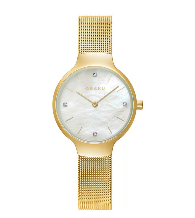 Obaku Vikke Gold Watch for Women - V241LXGWMG