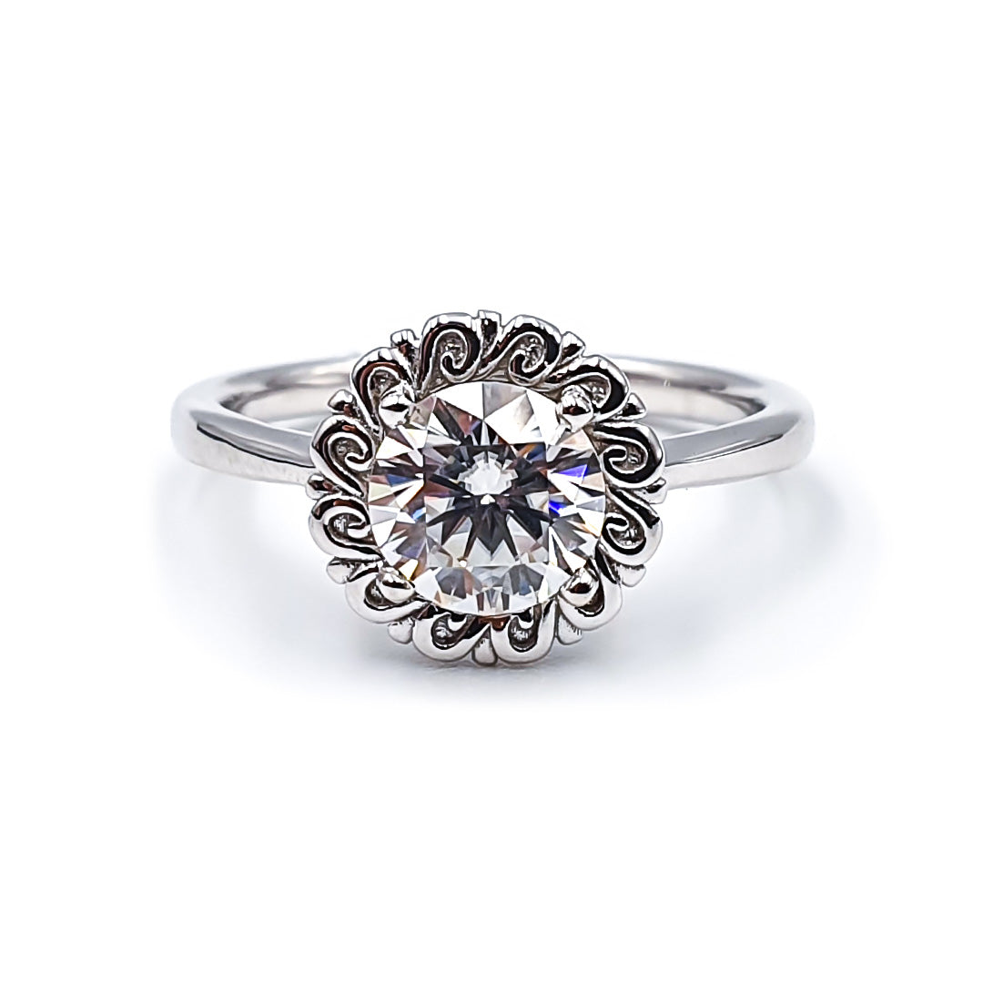 9ct White Gold Ladies Moissanite 1ct fancy Solitaire Engagement Ring The_Diamond_box_South_Africa