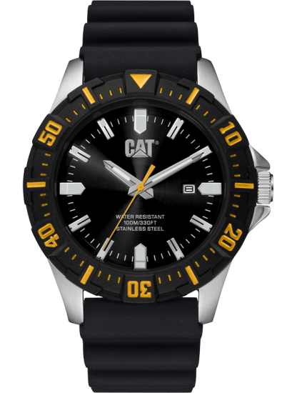 CAT Moto Men's Black Dial Watch with Black Silicone Strap - PZ.141.21.121