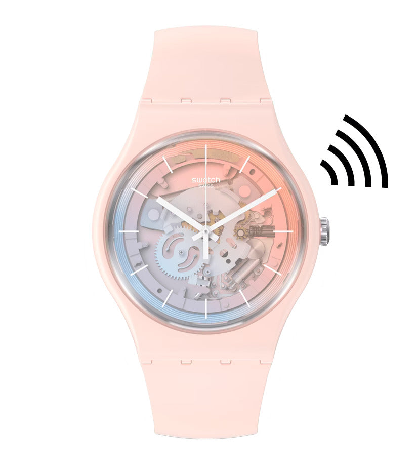 Swatch Bioceramic Fleetingly Pink Pay! watch - SO32P103-5300