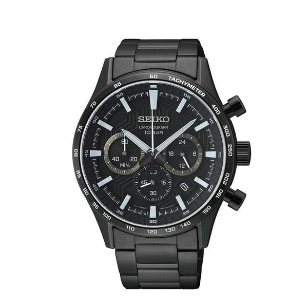 SEIKO CHRONOGRAPH BLACK DIAL CHRONOGRAPH WATCH - SSB415P1