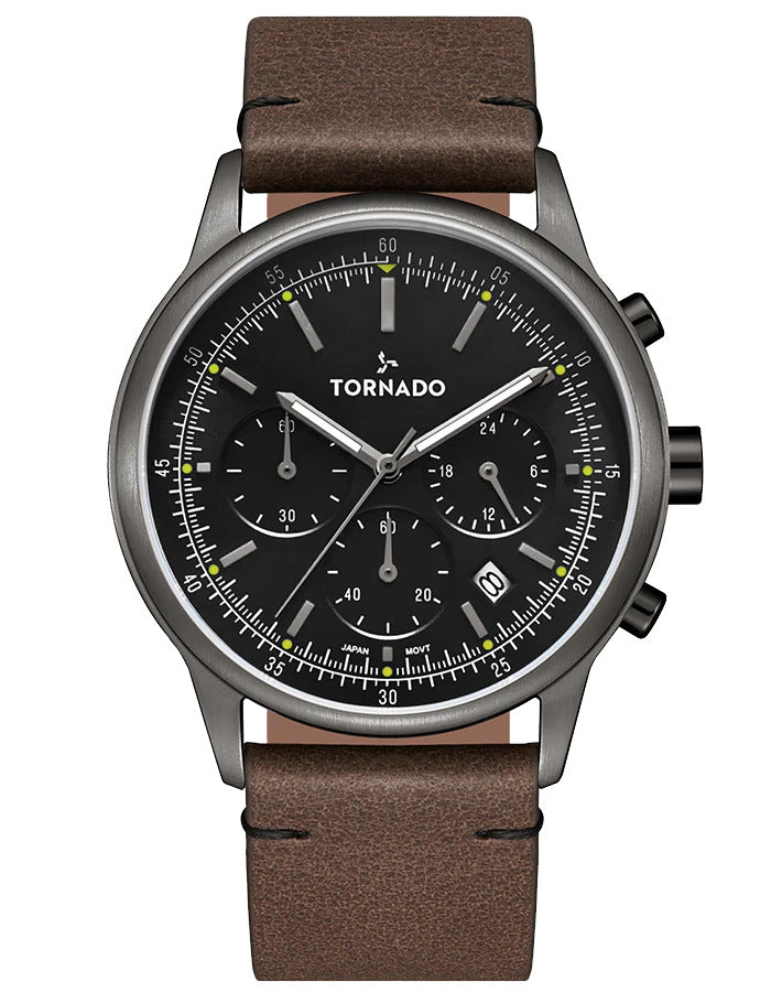 Tornado Classic Men's Multi Function Black Dial Watch - T24108-XLDB