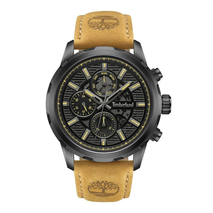 Timberland Hampton Harbour Multifunction Brown Leather Strap Watch -  TDWGF0056101
