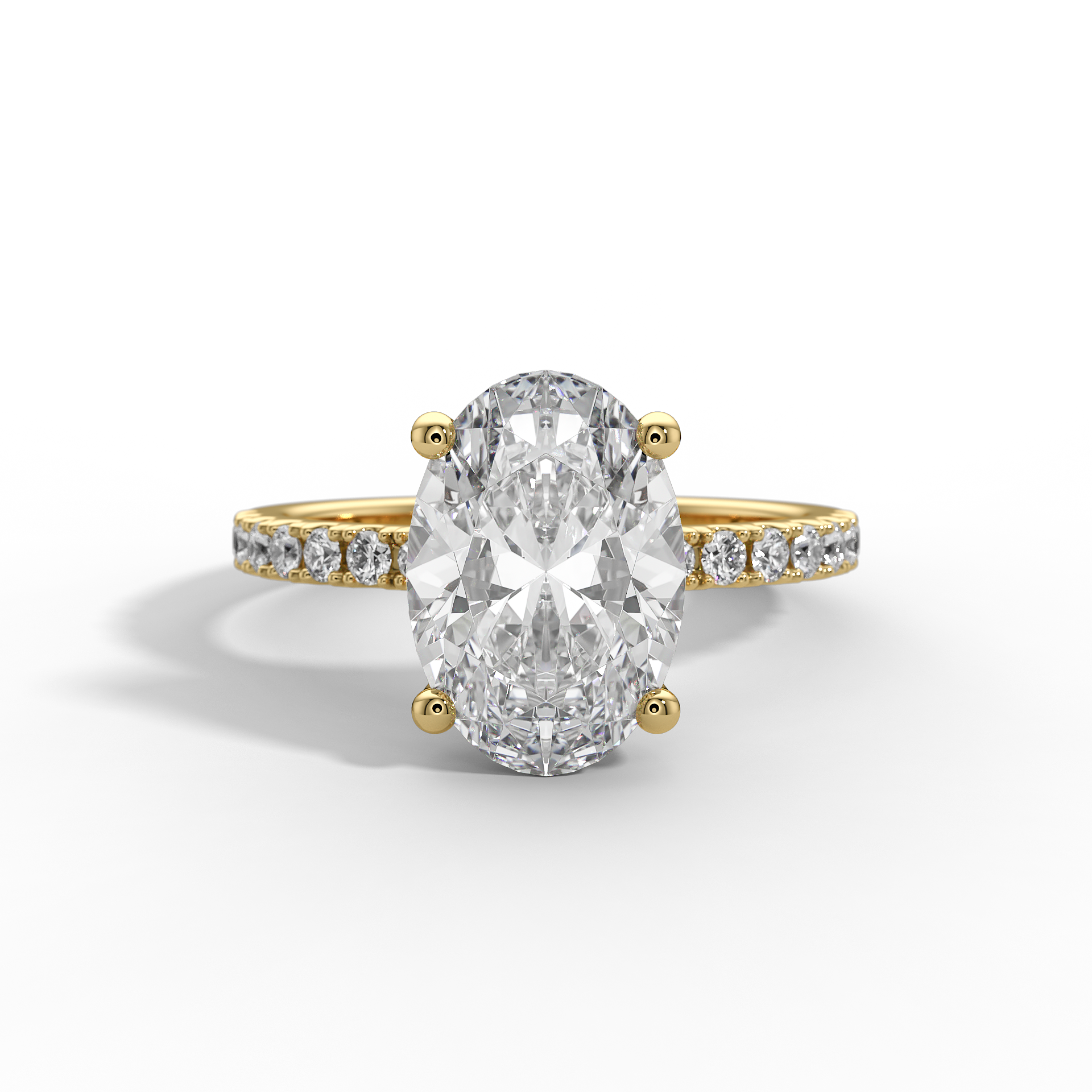 9ct White Gold Lab Grown Diamond Engagement Ring - 2ct Oval accented