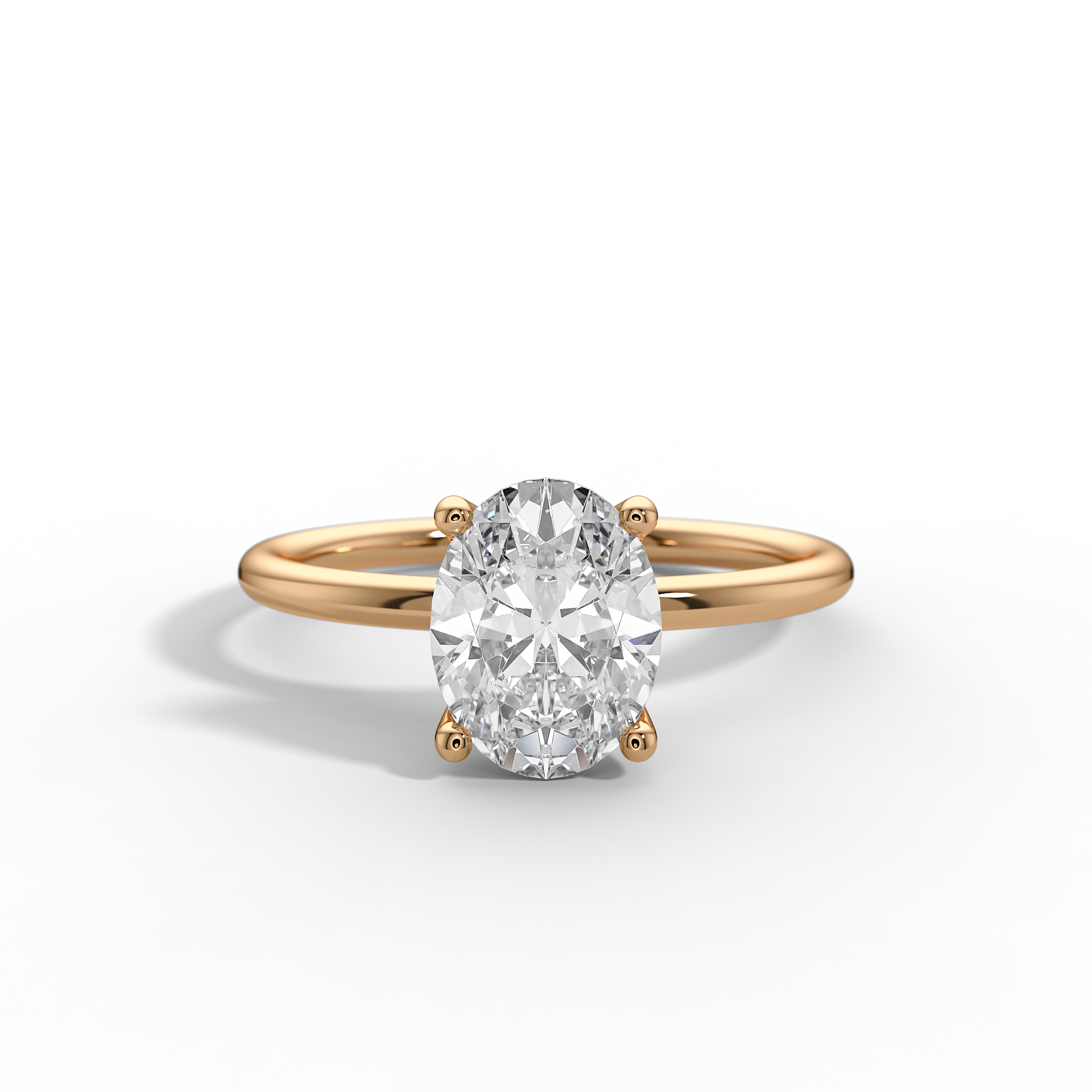 9ct White Gold Classic Solitaire Lab Grown Engagement Ring - 2ct Oval