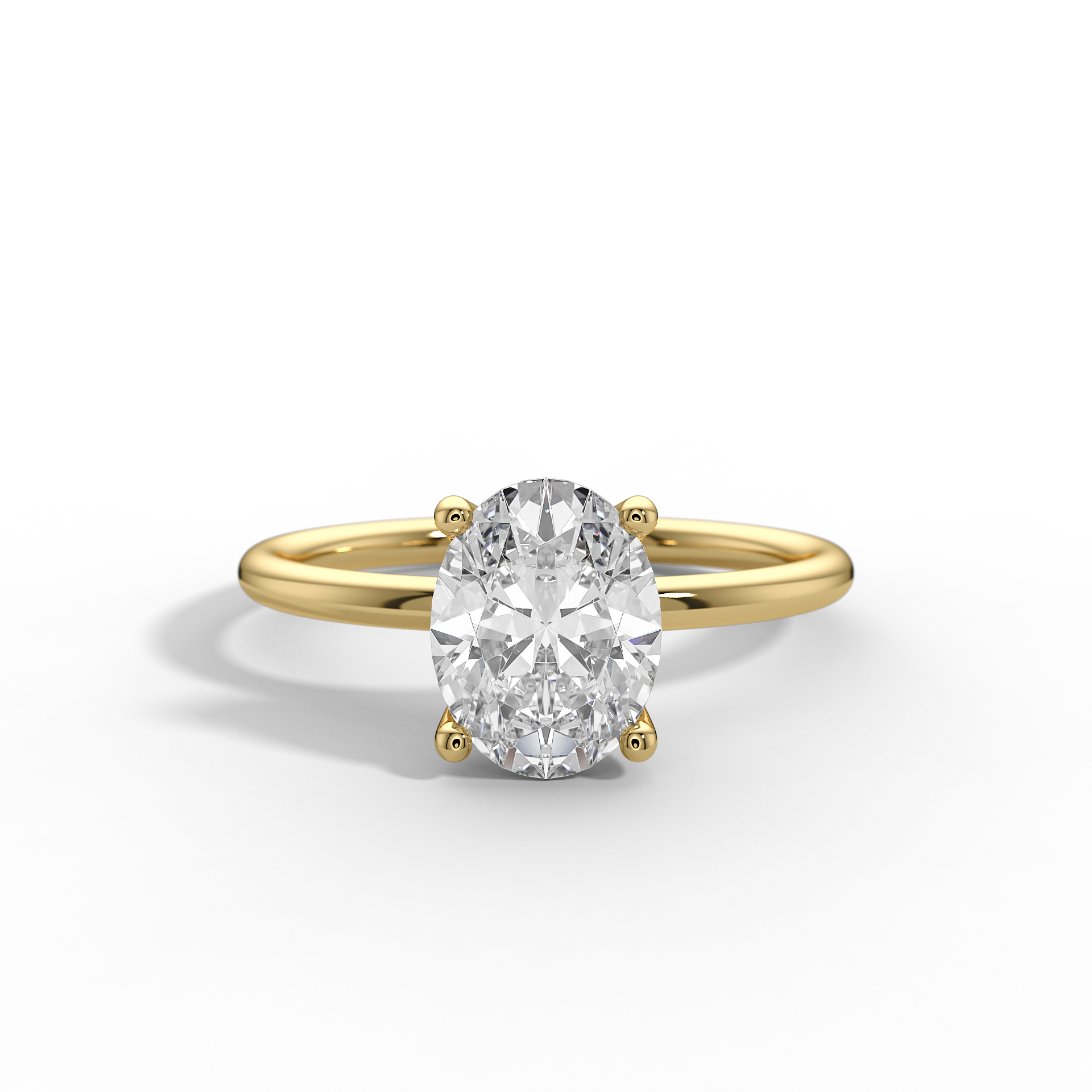 9ct White Gold Classic Solitaire Lab Grown Engagement Ring - 2ct Oval