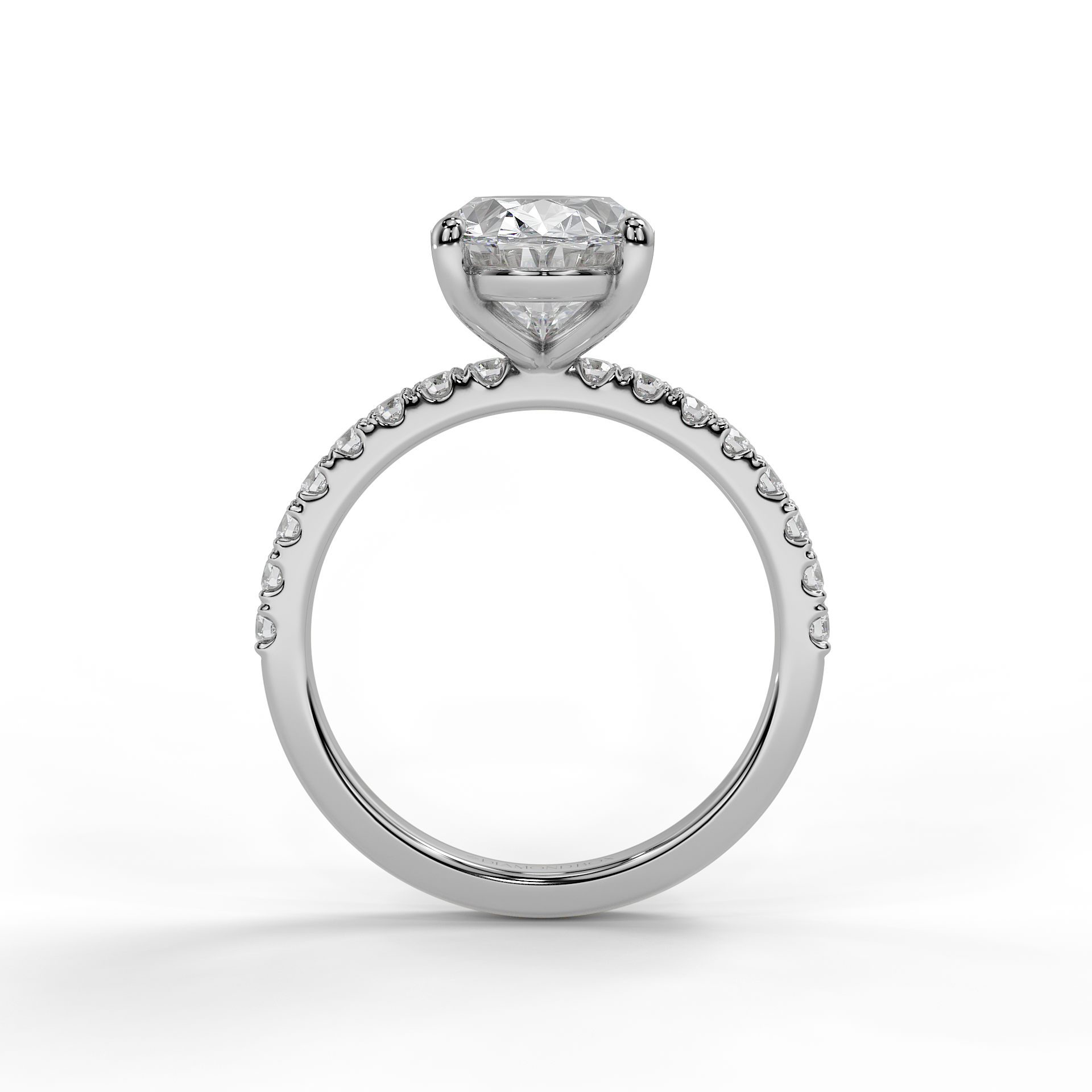 9ct White Gold Lab Grown Diamond Engagement Ring - 2ct Oval accented