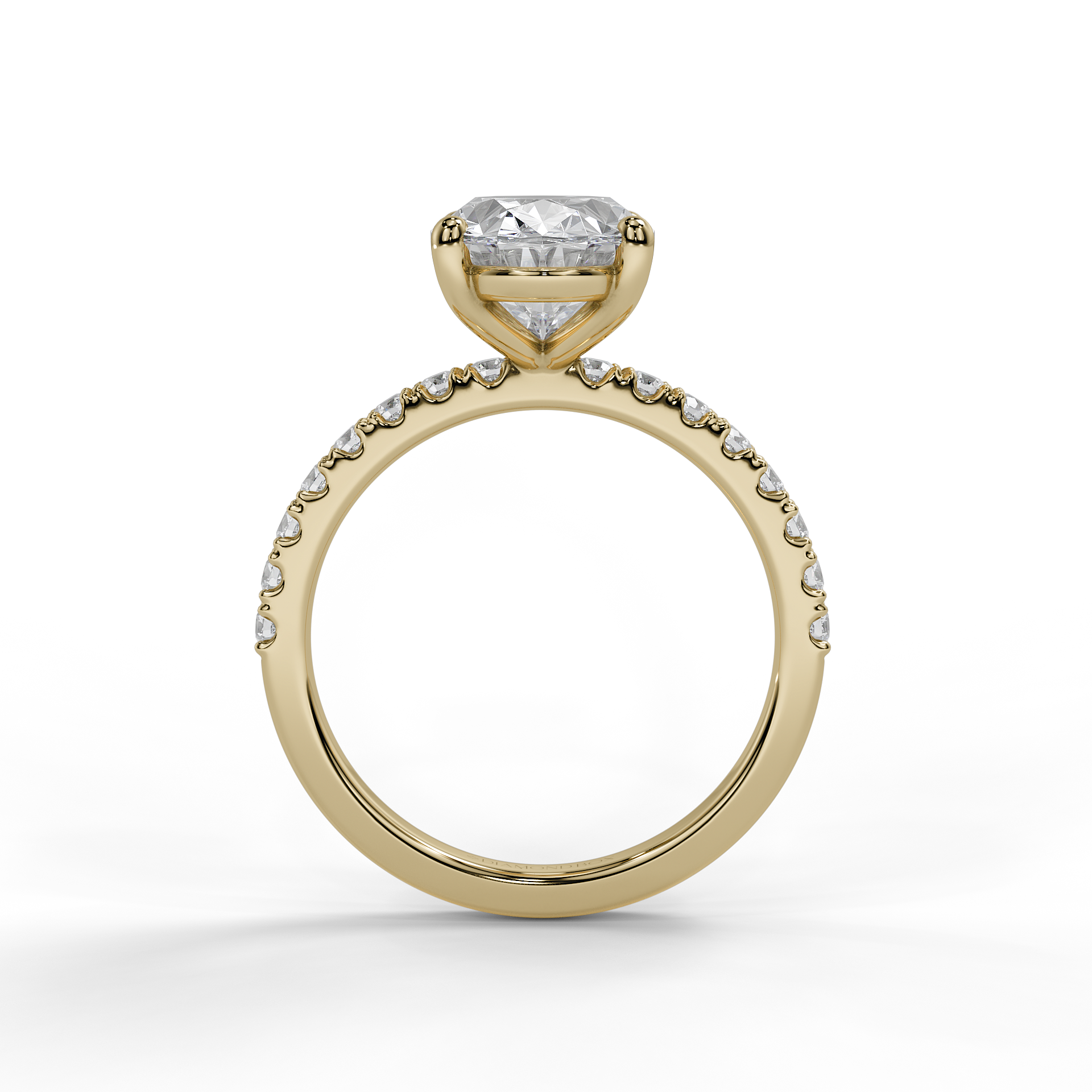 9ct White Gold Lab Grown Diamond Engagement Ring - 2ct Oval accented
