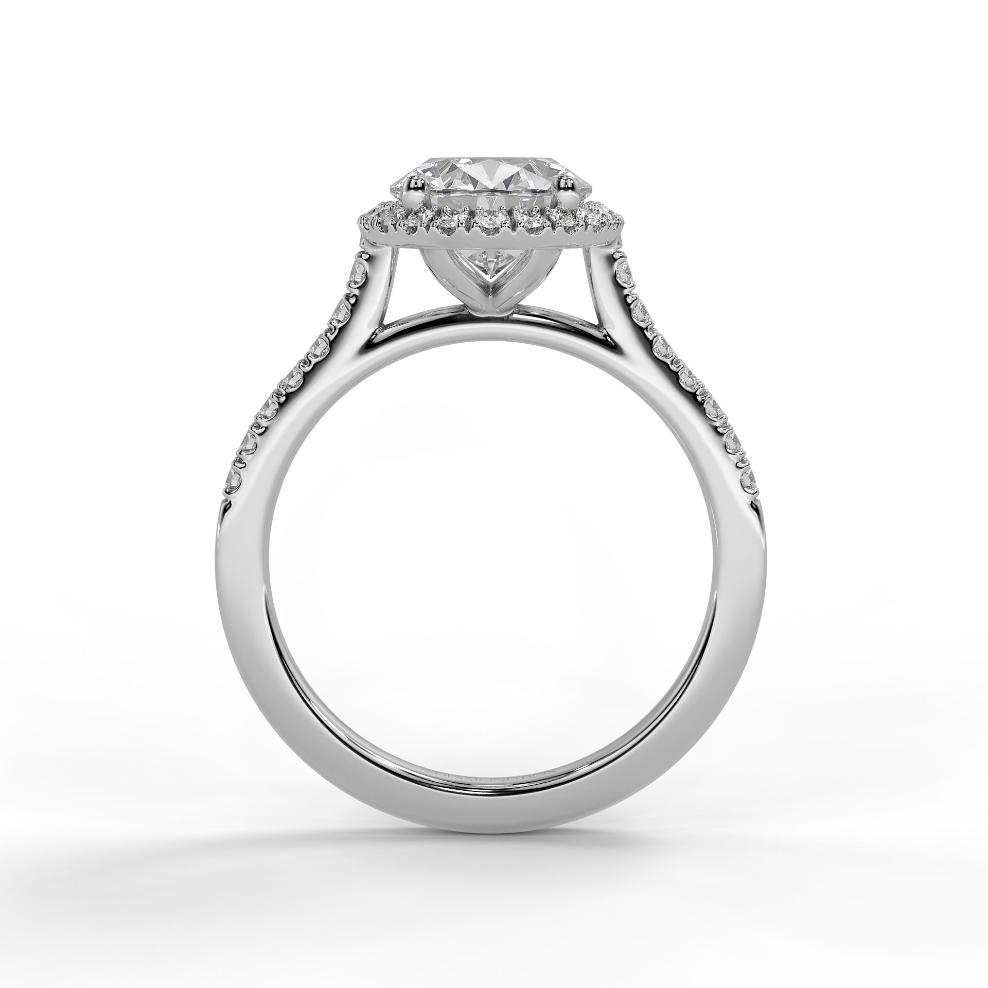 9ct  White Gold  Lab Grown Engagement Ring - 2ct Oval Halo