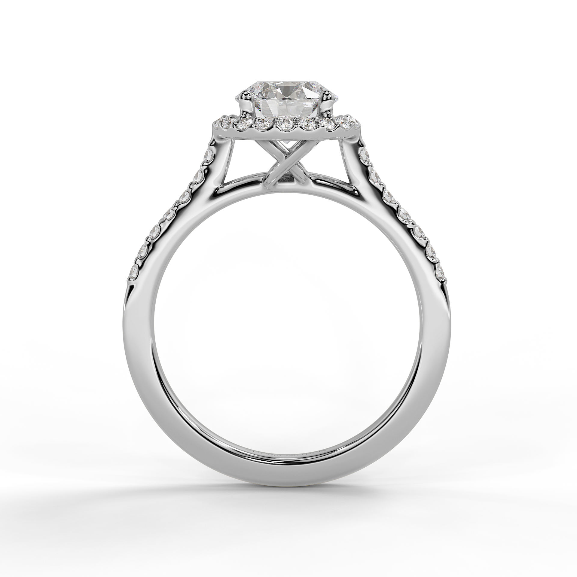 9ct White Gold  Lab Grown Engagement Ring - Round Halo 1ct