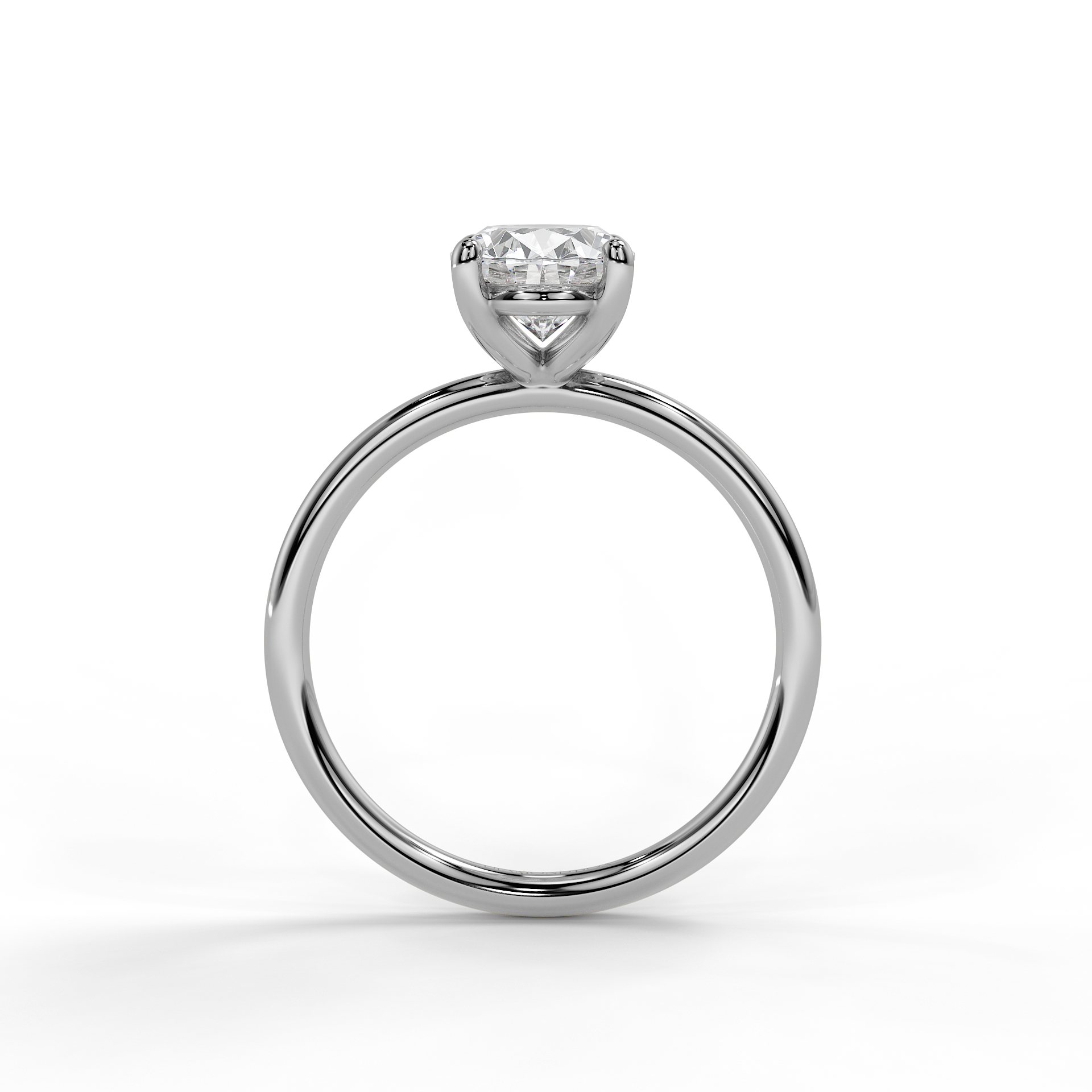 9ct White Gold Classic Solitaire Lab Grown Engagement Ring - 2ct Oval