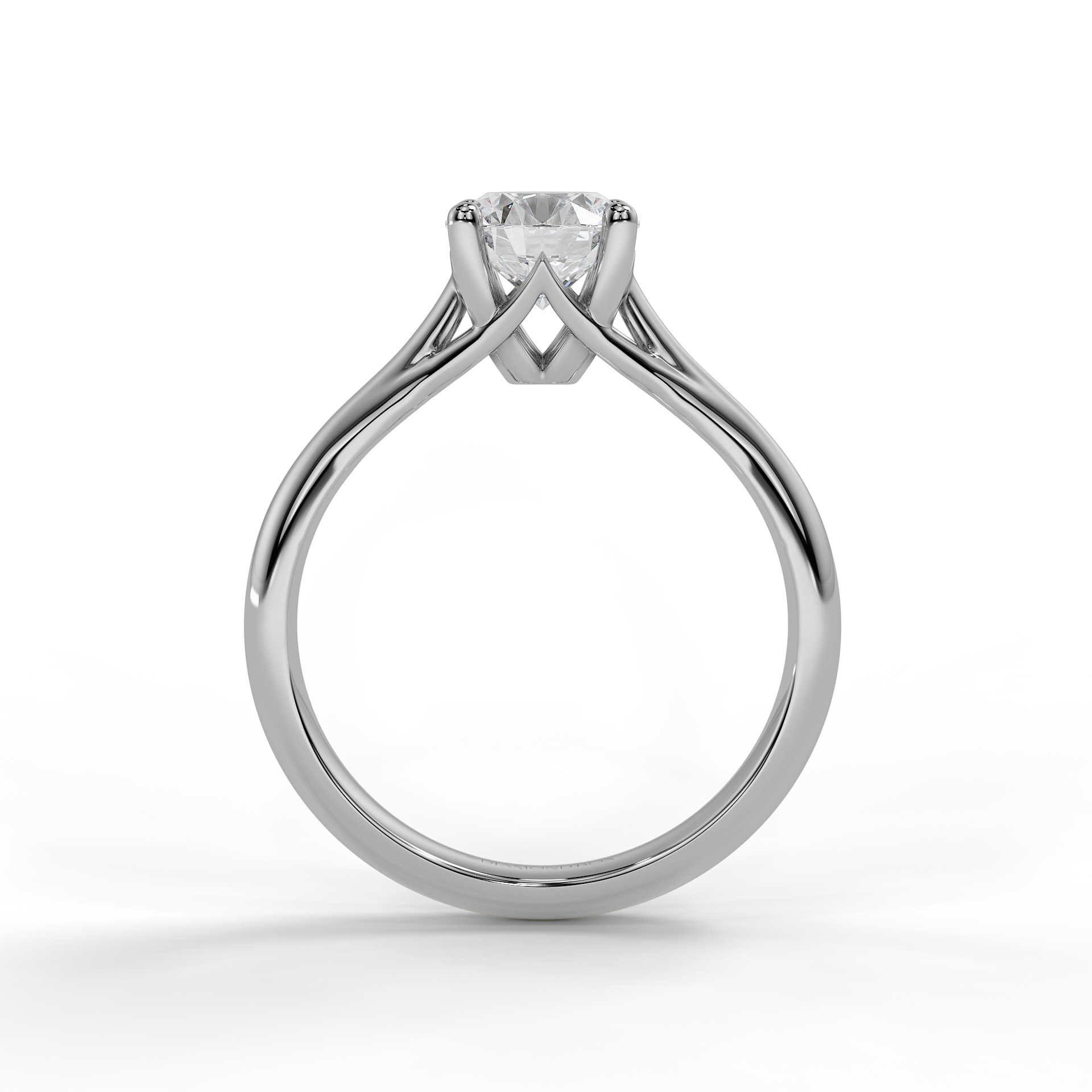 9ct White Gold  Round Solitaire Lab Grown Engagement Ring - 1ct